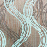 Aqua Stripes Jacquard Weave Curtain Panels, Swirl Curtains