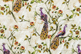 Purple Peacock Cotton Fabric By The Metre