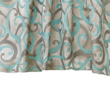 Aqua Scrolls Jacquard Weave Curtain Panels