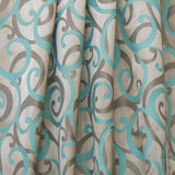Aqua Scrolls Jacquard Fabric By The Metre