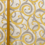 Yellow N Gray Scrolls Jacquard Weave Curtain Panels
