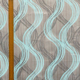 Aqua Stripes Jacquard Weave Curtain Panels, Swirl Curtains