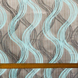 Aqua Stripes Jacquard Weave Curtain Panels, Swirl Curtains