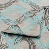 Aqua Stripes Jacquard Weave Curtain Panels, Swirl Curtains