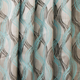 Aqua Stripes Jacquard Weave Curtain Panels, Swirl Curtains