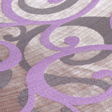 Purple Scrolls Jacquard Weave Curtain Panels