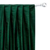 Dark Green Silk Dupioni Curtain Panels