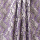 Purple Stripes Jacquard Weave Curtain Panels, Swirls Curtain