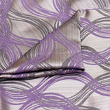 Purple Stripes Jacquard Weave Curtain Panels, Swirls Curtain