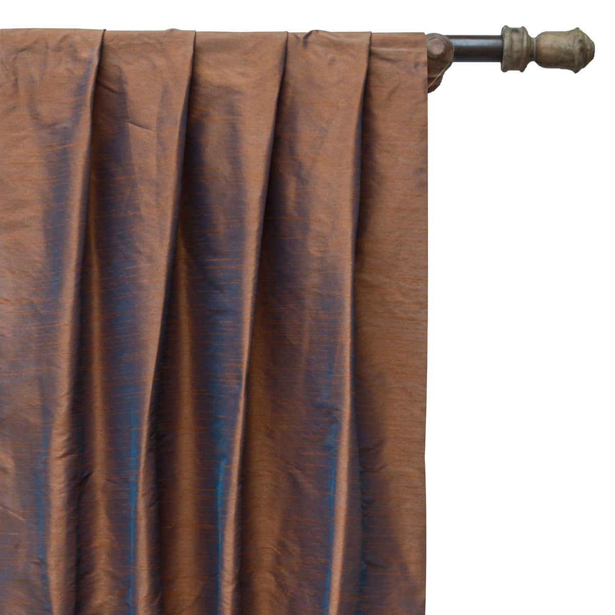 Orange & Blue Art Silk Curtain Panels