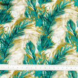 The Turquoise Green Field Printed Satin Curtain Panels