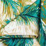 The Turquoise Green Field Printed Satin Curtain Panels