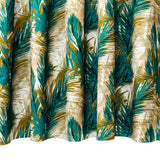 The Turquoise Green Field Printed Satin Curtain Panels