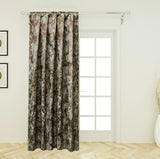 Antique Hexagons Foil Print Jacquard Textured Curtain Panels