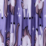 Unicorn Kids Lavender Printed Cotton Curtain Panels
