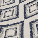 Blue Diamonds Cotton Linen Fabric By The Metre