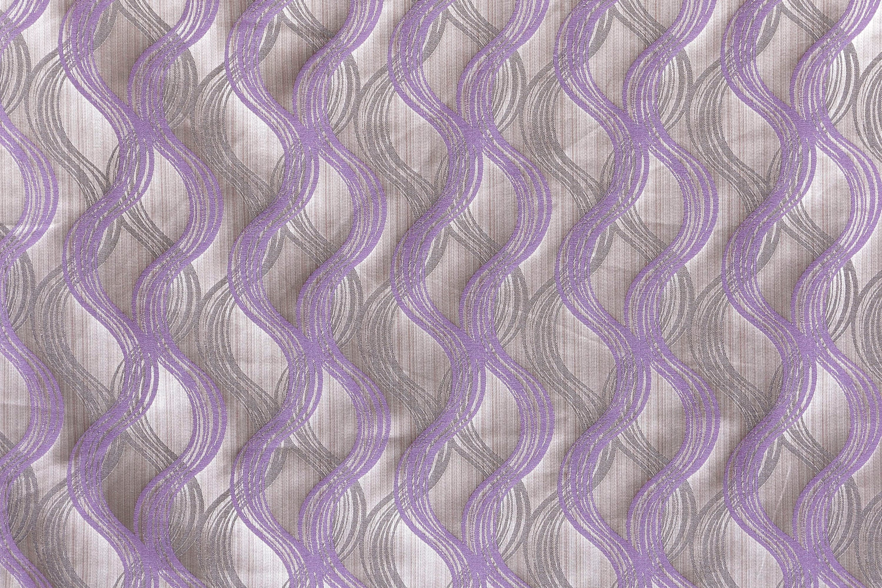 Purple Stripes Jacquard Weave Curtain Panels, Swirls Curtain