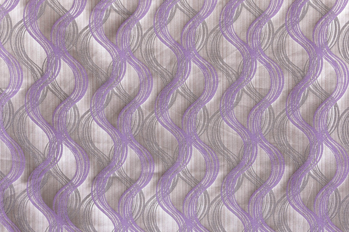 Purple Stripes Jacquard Weave Curtain Panels, Swirls Curtain