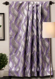 Purple Stripes Jacquard Weave Curtain Panels, Swirls Curtain
