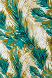 The Turquoise Green Field Printed Satin Curtain Panels