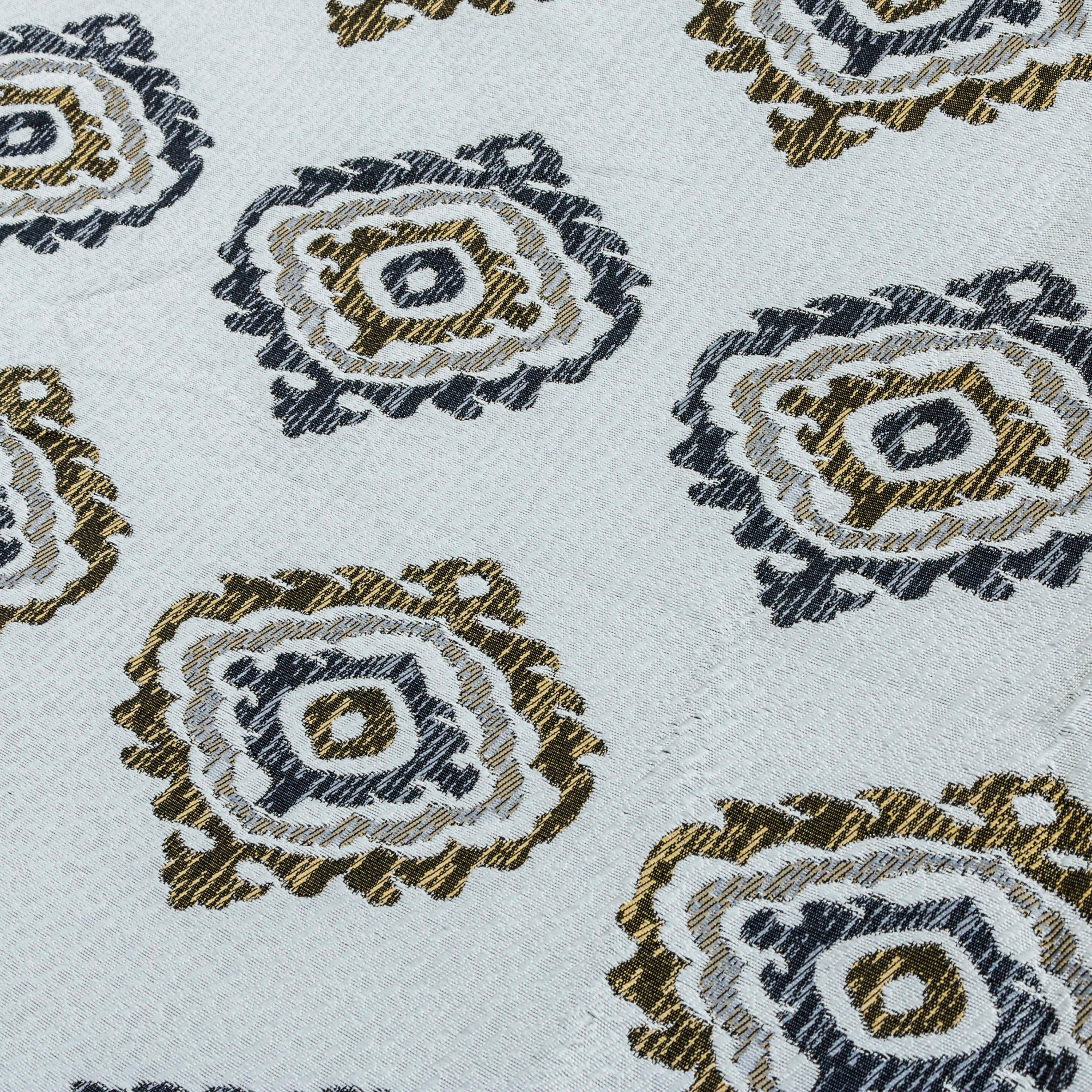 Gold And Grey Jacquard Fabric By The Metre