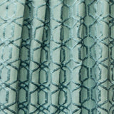 Geometric Aqua Blue Jacquard Weave Textured Curtain Panels