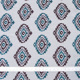 Burgundy And Teal Jacquard Fabric By The Metre