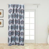 Burgundy Teal Damask Jacquard Weave Textured Curtain Panels