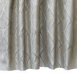 Greyish Beige Textured Diamonds Jacquard Curtain Panels