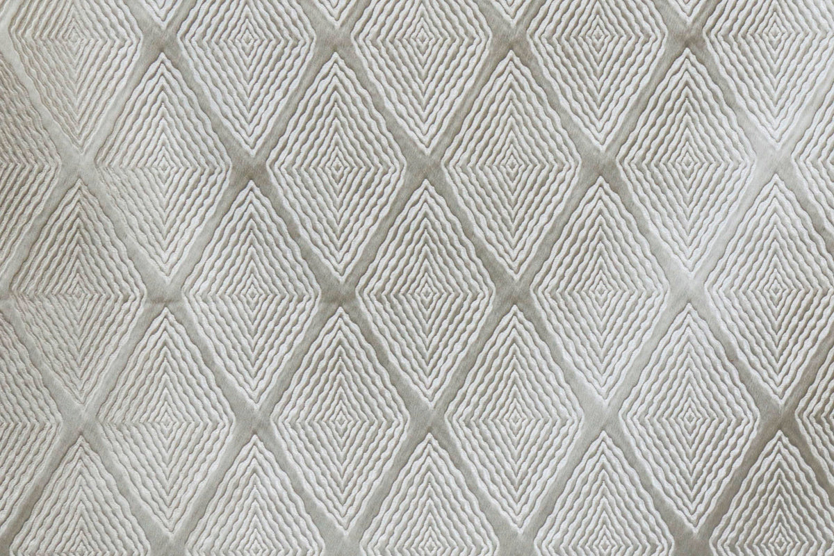Greyish Beige Textured Diamonds Jacquard Curtain Panels