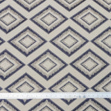 Blue Diamonds Embroidered Cotton Linen Curtain Panels