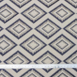 Blue Diamonds Cotton Linen Fabric By The Metre