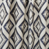 Blue Diamonds Cotton Linen Fabric By The Metre