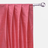 Coral Pink Pure Silk Dupioni Curtain Panels