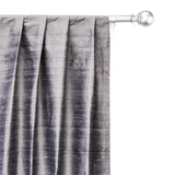 Silver Gray Pure Silk Dupioni Curtain Panels