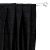 Black Pure Silk Dupioni Curtain Panels