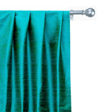 Turquoise Green Pure Silk Dupioni Curtain Panels