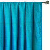 Ocean Blue Silk Dupioni Curtain Panels
