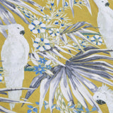 White Parrots Cotton Fabric By The Metre
