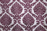 Purple Damask Burntout Velvet Curtain Panels