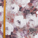 Dreamy Roses Purple, Maroon Printed Cotton Curtain Panels