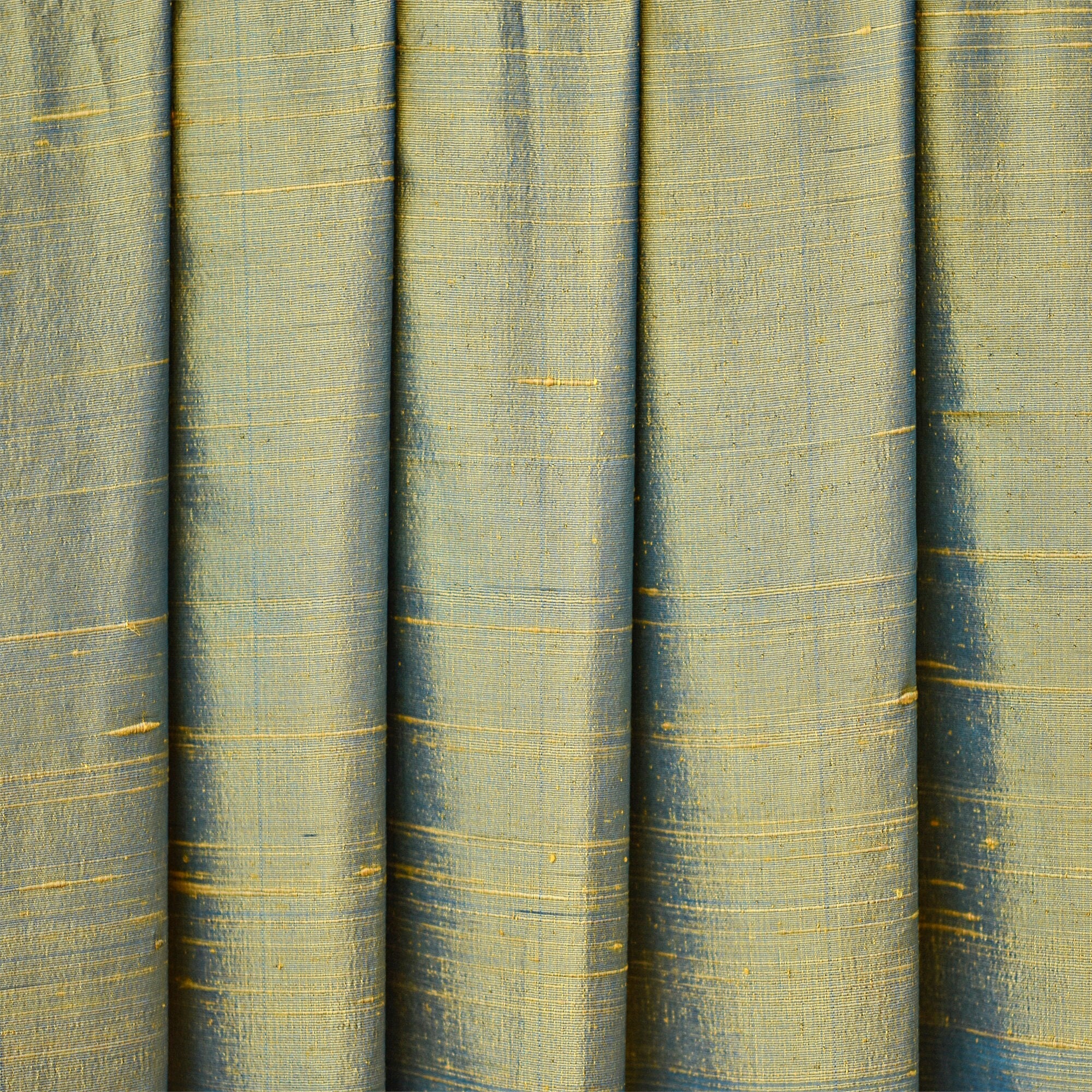 Turquoise & Gold Silk Dupioni Curtain Panels