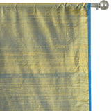 Turquoise & Gold Silk Dupioni Curtain Panels