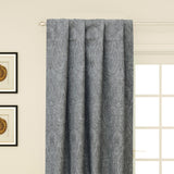 Gray Ancient Damask Jacquard Weave Curtain Panels
