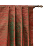 Red & Green Silk Dupioni Curtain Panels