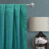 Peacock Green Blue Silk Dupioni Curtain Panels