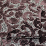 Brown Jacquard Velvet Flower Jacquard Velvet Fabric By The Metre