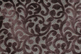 Dark Brown Velvet Flower Jacquard Velvet Curtain Panels