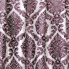 Purple Damask Burntout Velvet Curtain Panels