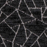 Black Gray Web Jacquard Velvet Abstract Curtain Panels
